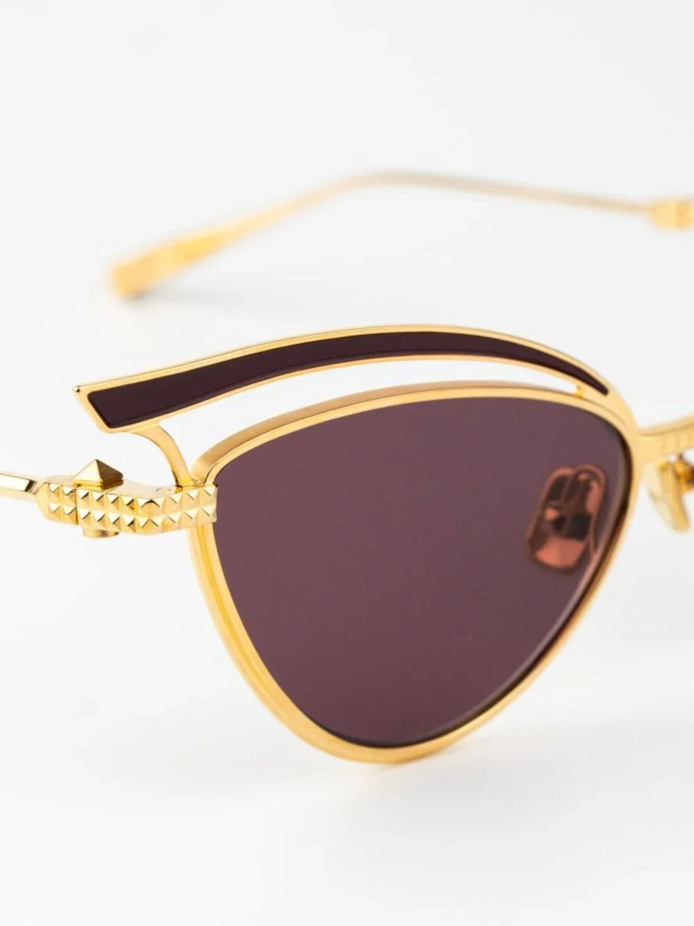 Valentino Women Sunglasses Titanium Gold Bordeaux Cat Eye V - GLASSLINER VLS-118
